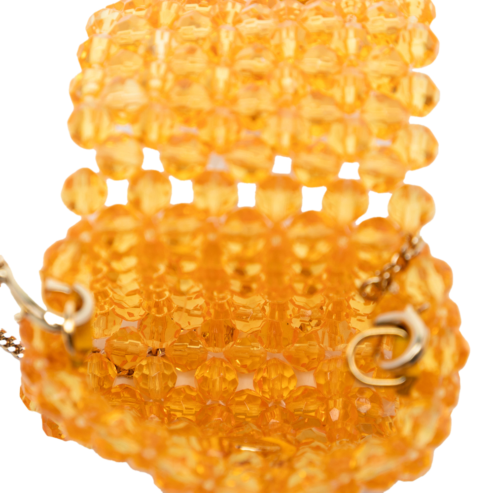 Pre-Loved Fendi Mini Glass Vitello King Beaded Pico Baguette Charm - Picture 4 of 7